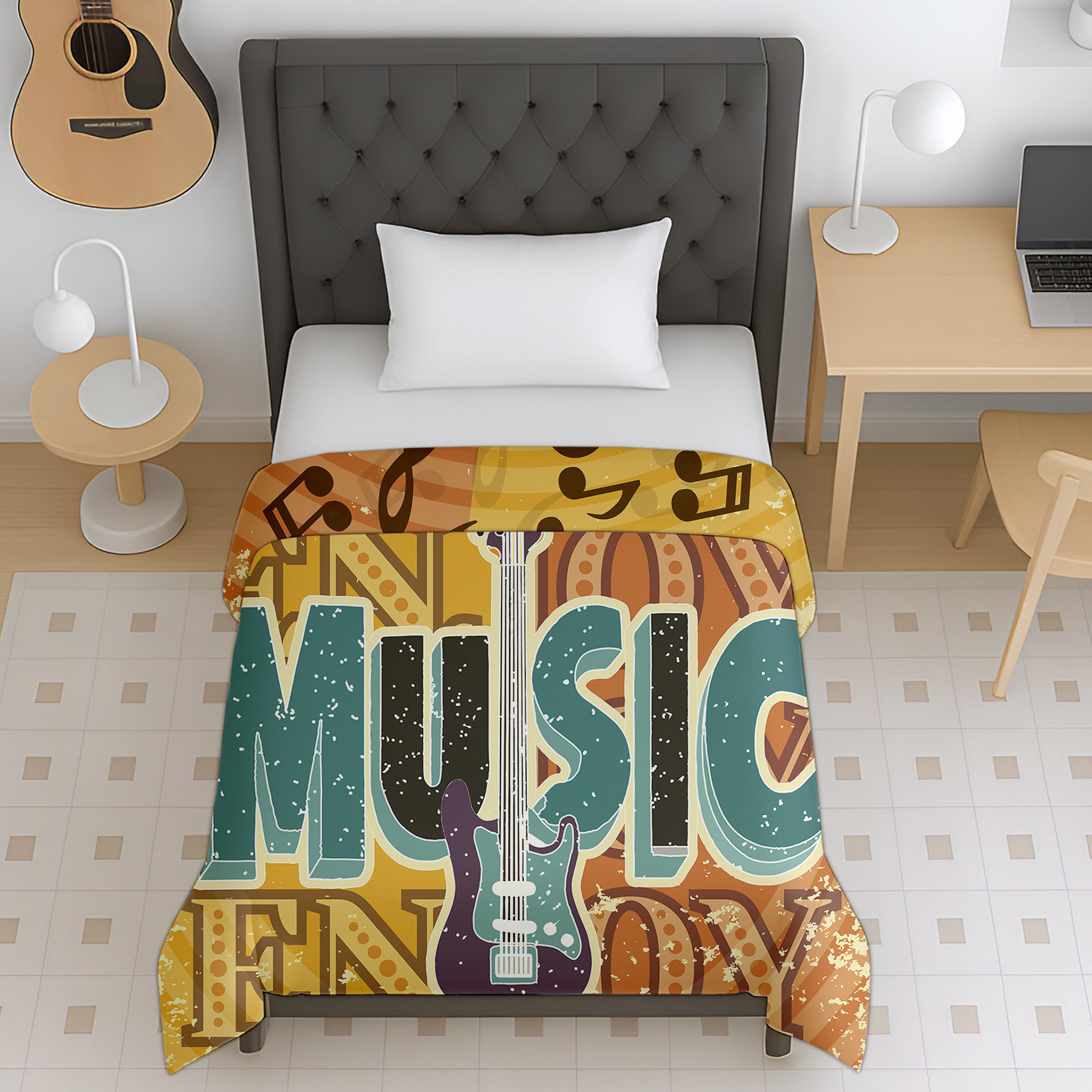 Jindal Home Kids Music Guitar Theme Reversible Cotton Dohar