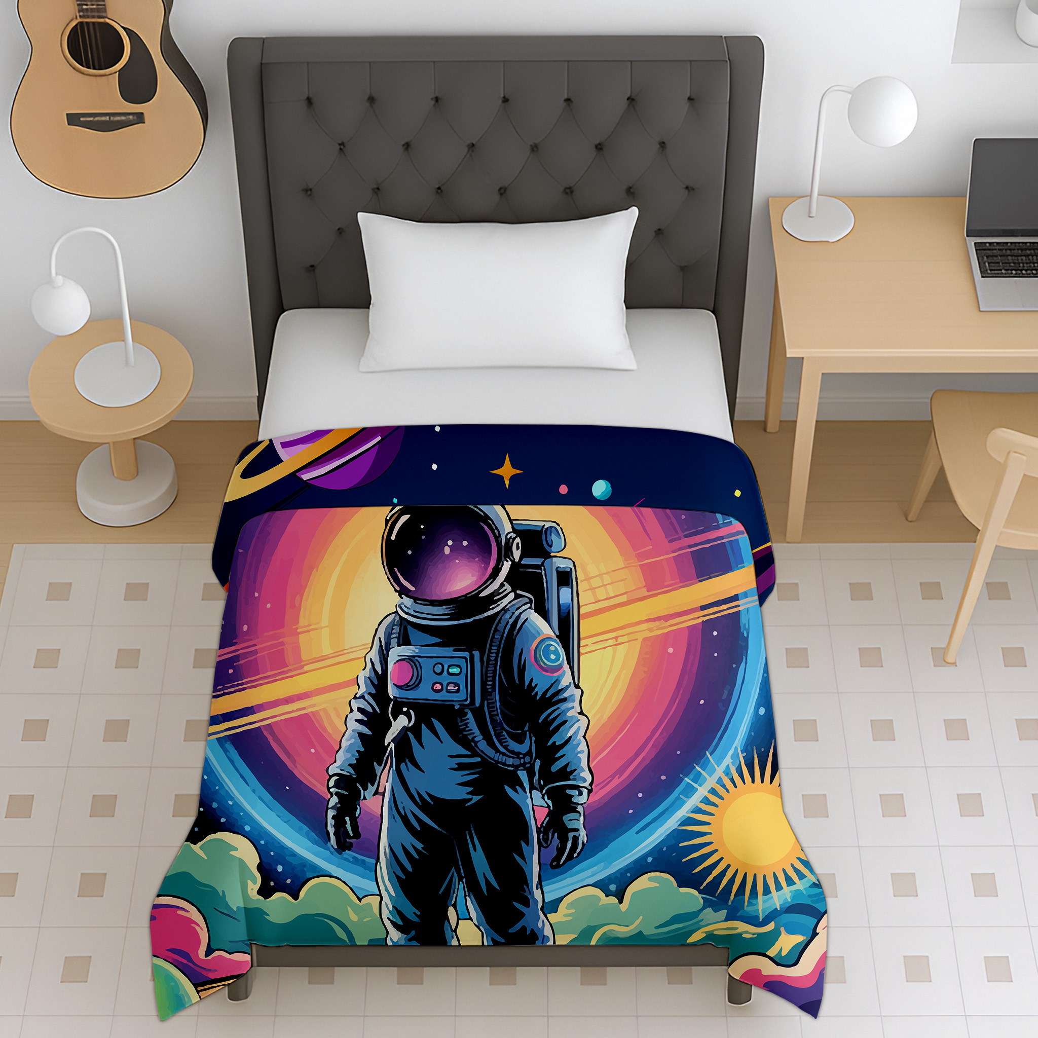Galaxy Astronaut Kids Cotton Dohar for Babies & Kids