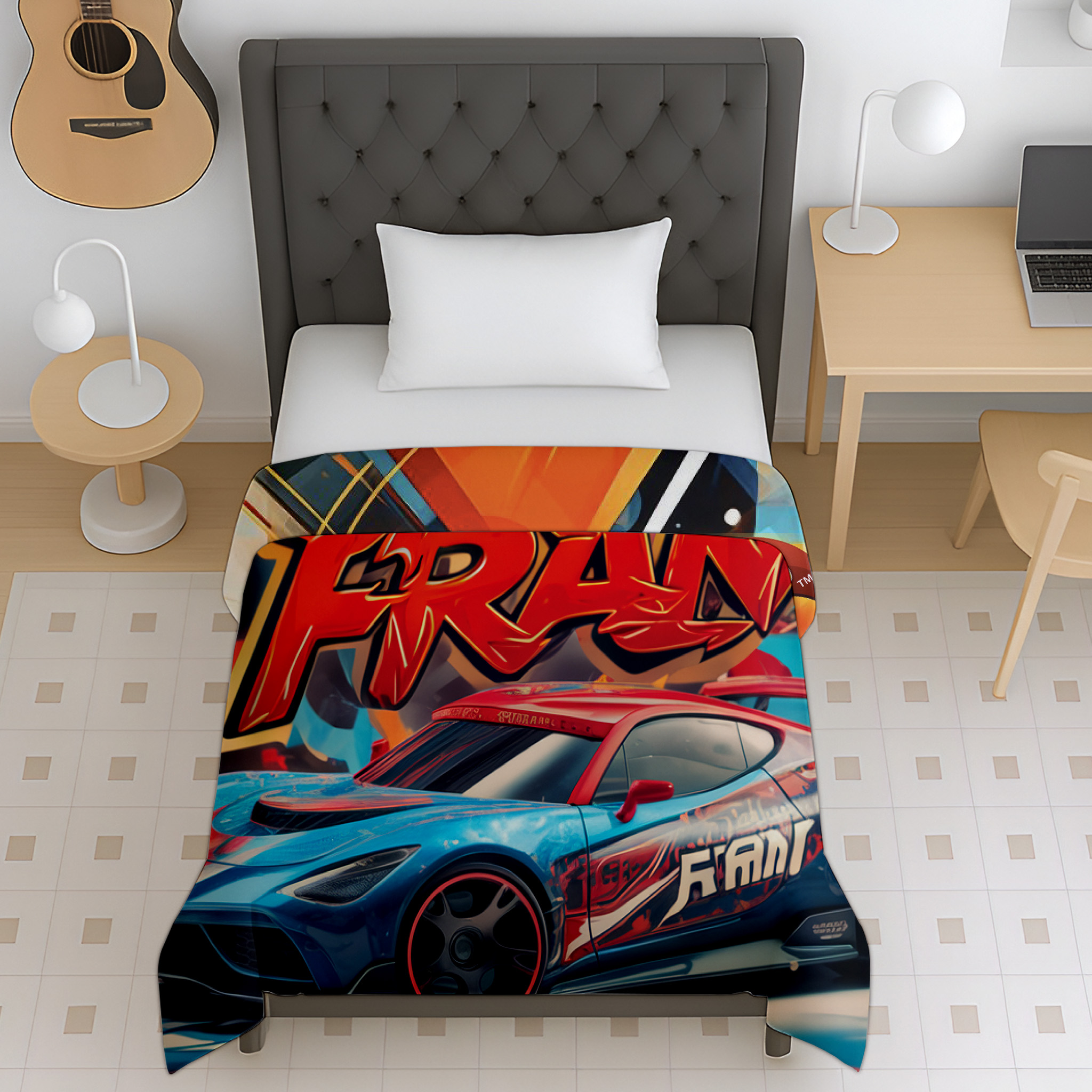 Kids Street Racing Car Cotton Dohar for Babies & Kids