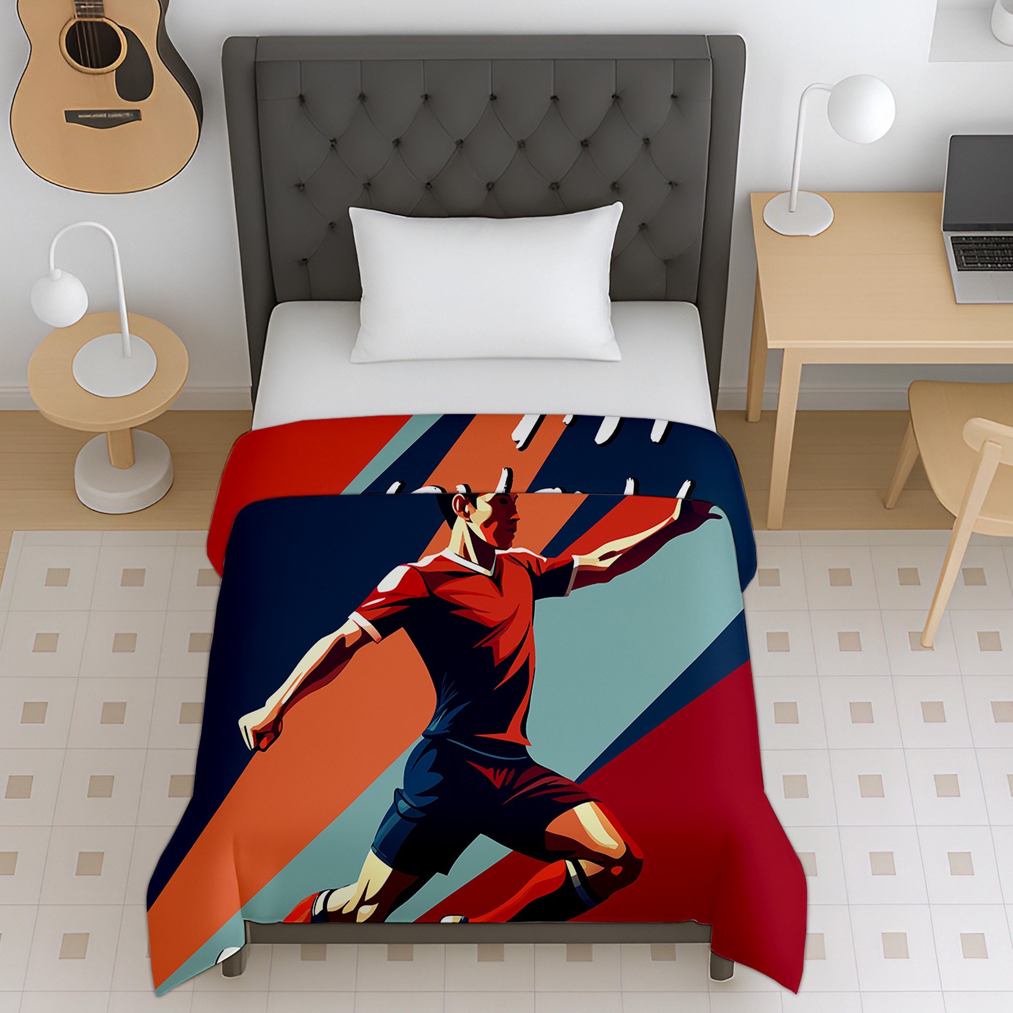 Football sports print reversible micro kids dohar for teens