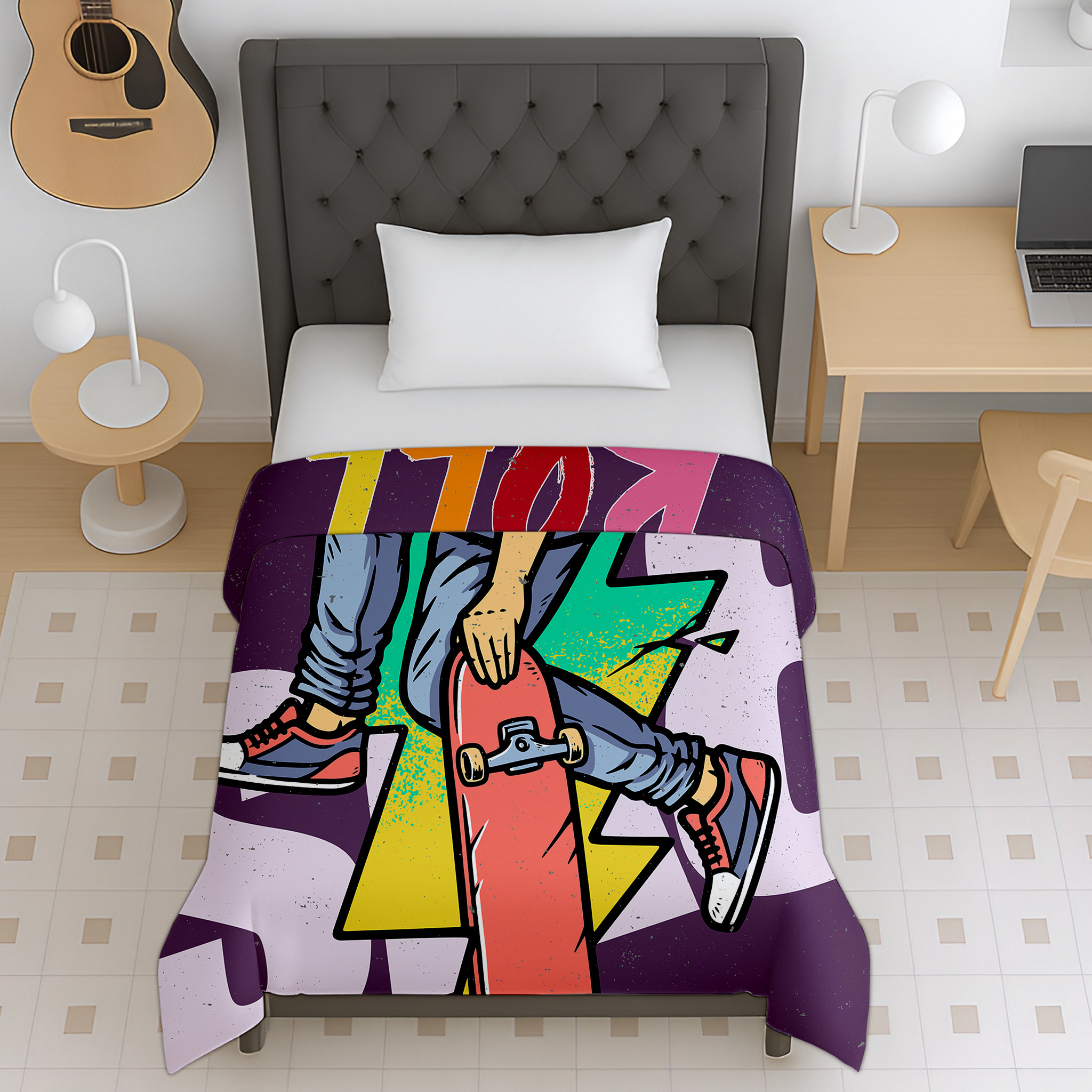Iconic skateboard street art reversible micro kids dohar