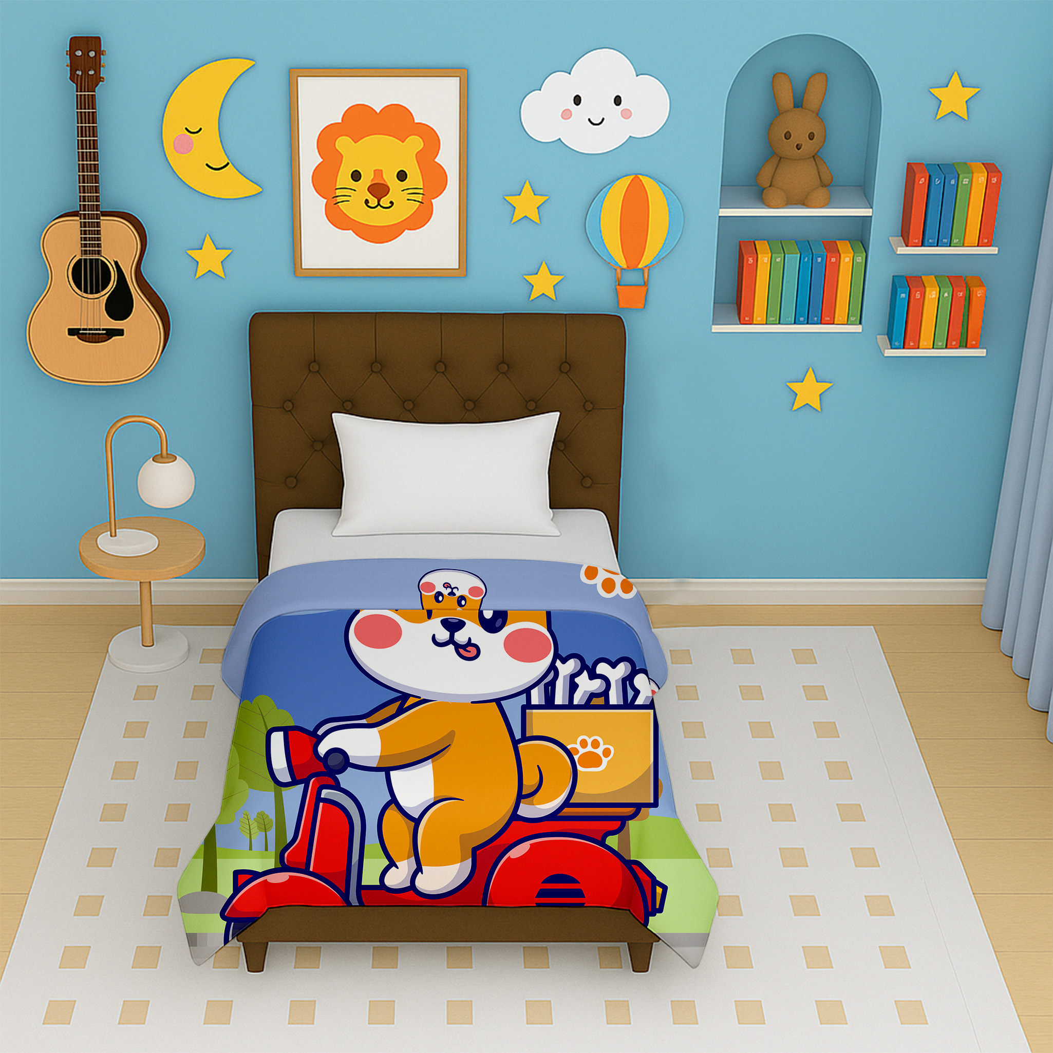 Happy Cuddles puppy scooter cartoon reversible kids micro dohar for babies and toddlers
